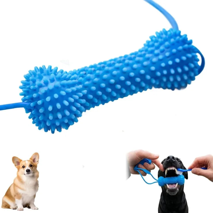 Dog Toothbrushing Toy Suction Cup Pull Rope Dental Chew Stick Rubber Teeth Cleaning Toy interactive Snack Dispensing Ball